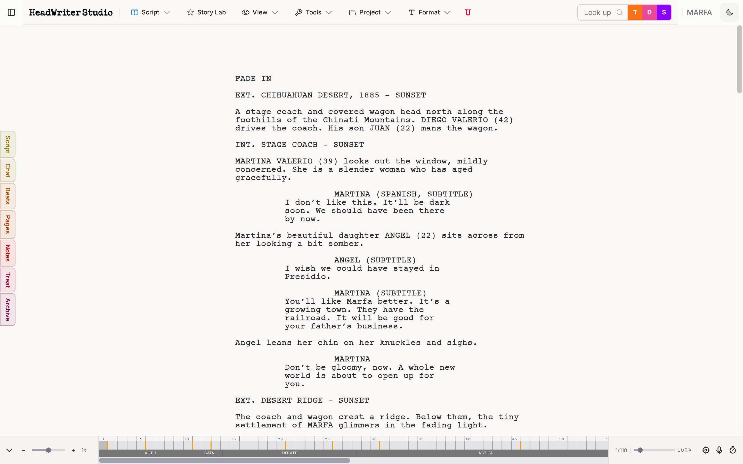 HeadWriter Studio Editor — Light Mode