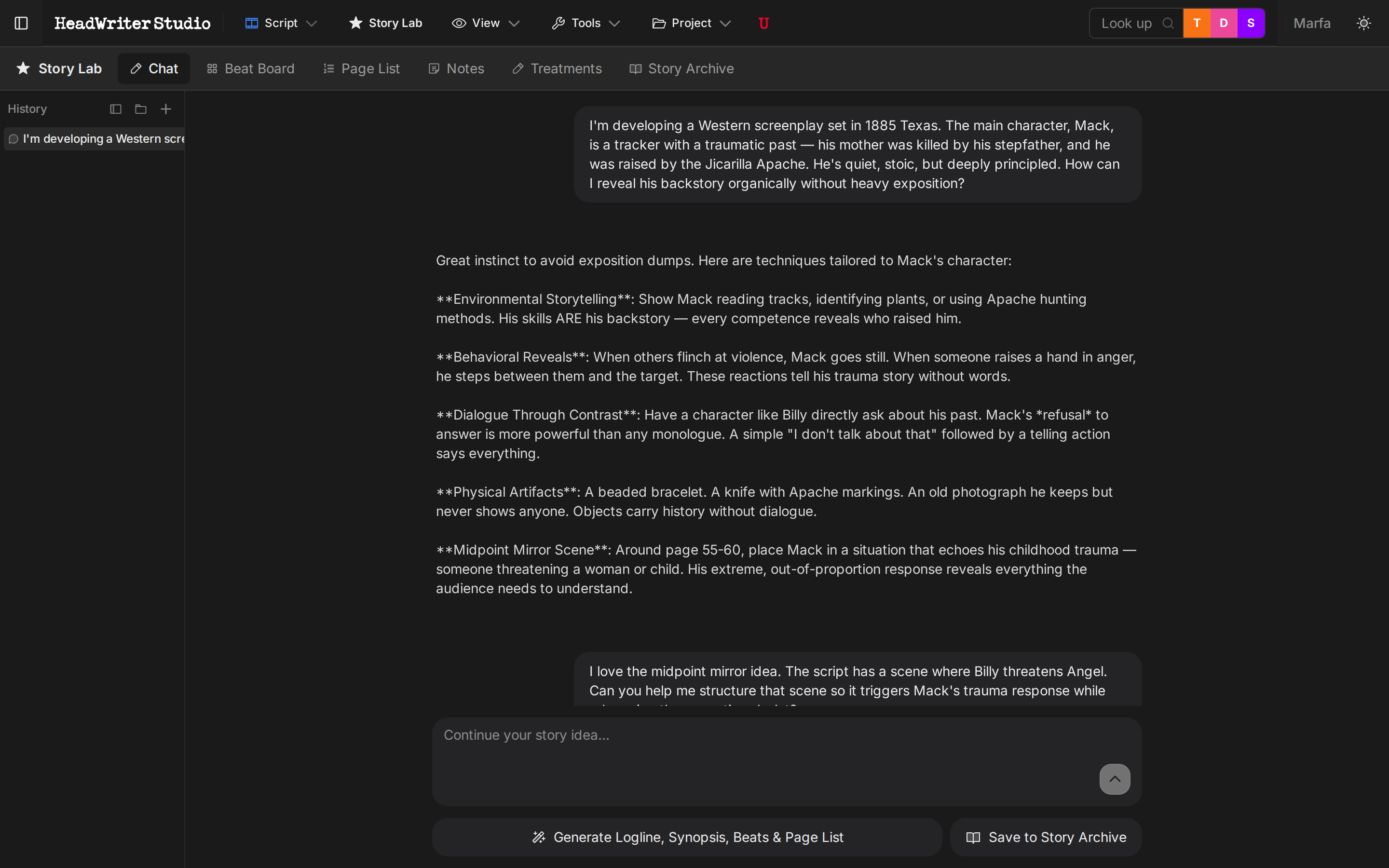 Story Lab AI Chat — brainstorm characters and plot with AI